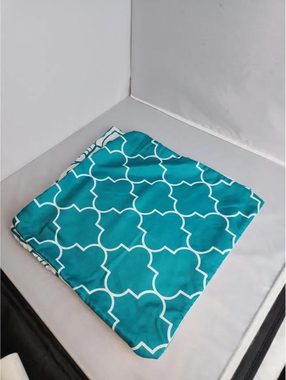 throw pillow covers 151x15, flourdelis, geometric, stars, set of 4, teal & white